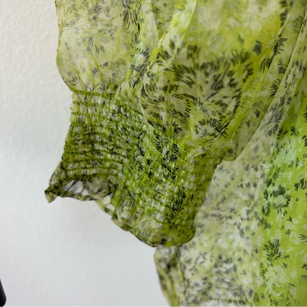 Cinq a Sept Dandelion Katerina Puff Sleeve Top in Matcha - Picture 5 of 11